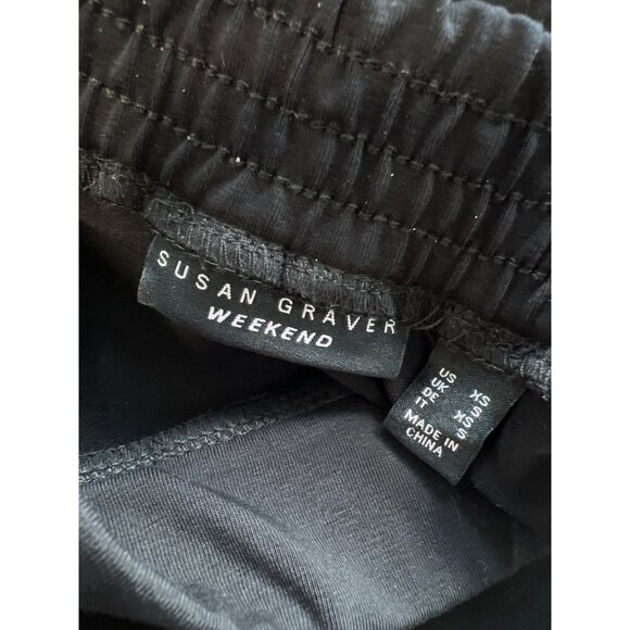 Susan Graver Weekend Premium Stretch Pull On Crop Pants Black Womens Size XS - Picture 3 of 6